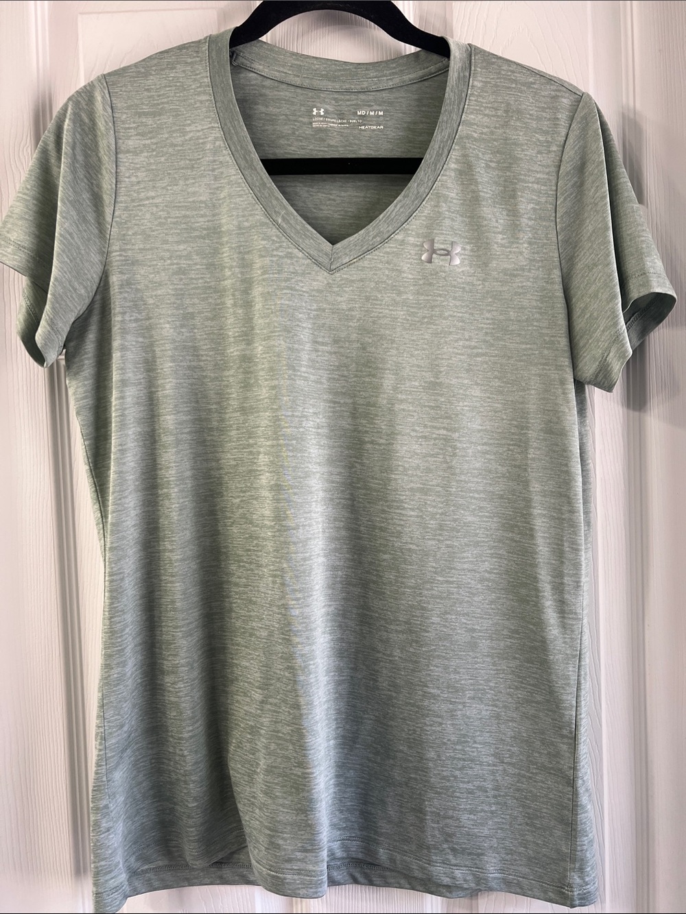 Under Armour Women's Short Sleeve V-Neck Tee in Sage Green